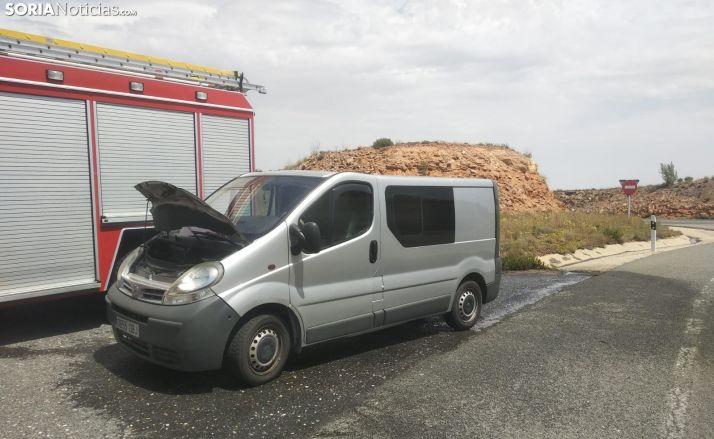 Arde una furgoneta en Valverde de Ágreda