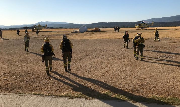 La BRIF de Lubia, presente con 34 efectivos en el incendio de San Ildefonso