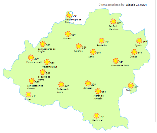 Mucho calor para comenzar el fin de semana