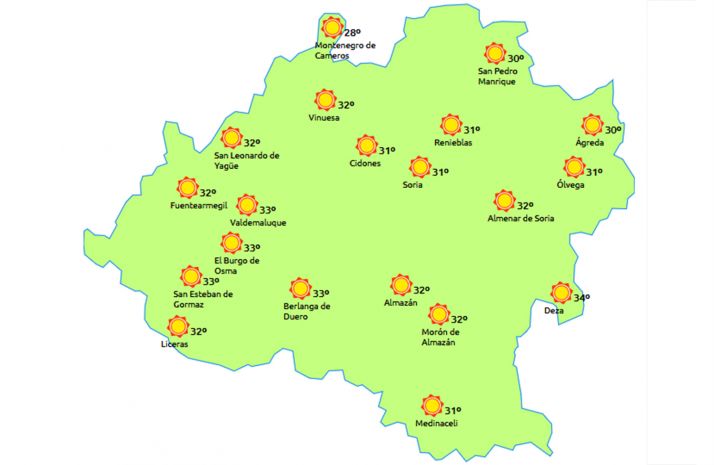 Previsión a las 15:00 horas. /eltiempo.es