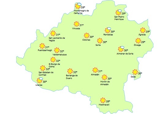 Calor este sábado en la provincia