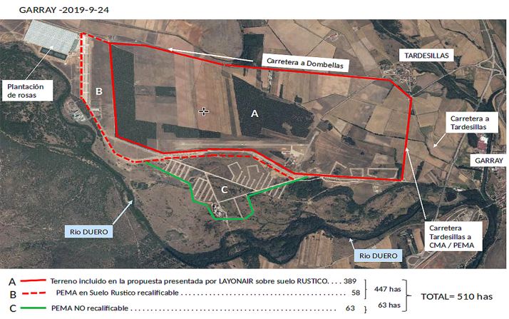Foto aérea de la distribución de los terrenos