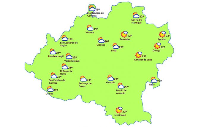 El mapa a las 15:00 h. /eltiempo.es