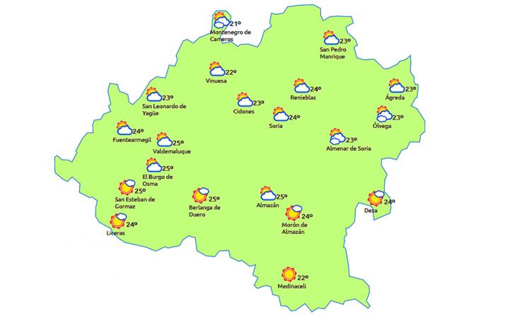 El mapa a las 15:00 h. /eltiempo.es