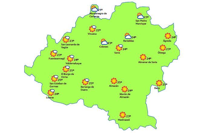 Previsión a las 15:00 horas. /eltiempo.es