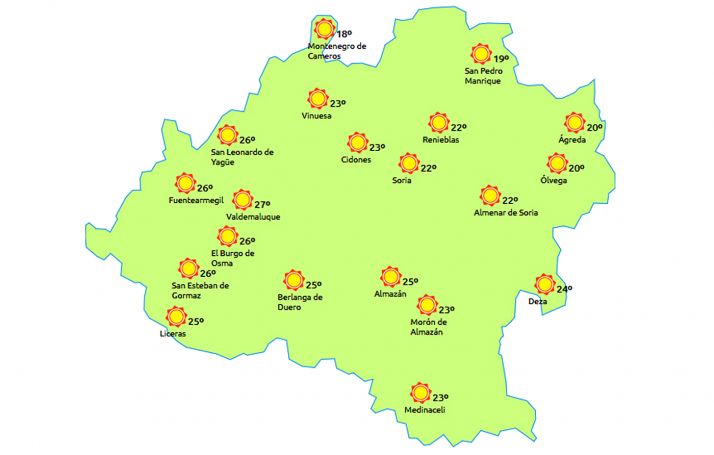 Previsión para las 15:00 horas. /eltiempo.es