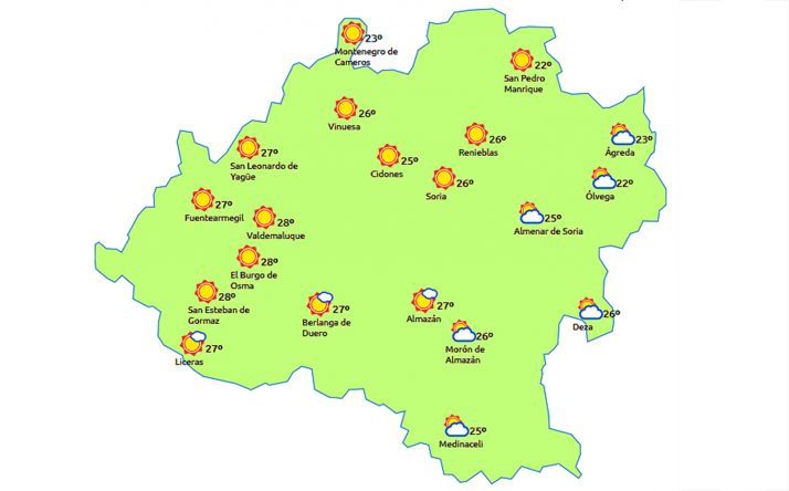 Previsión a las 15:00 horas. /eltiempo.es