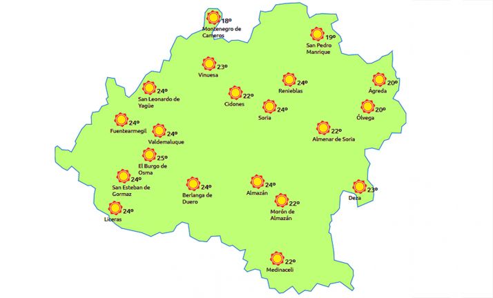 Previsión a las 15:00 horas. /eltiempo.es