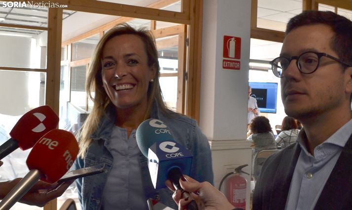 Navarro, junto a Cabezón, este miércoles en El Hueco. /SN