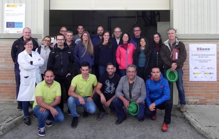 Los técnicos participantes en las pruebas. 