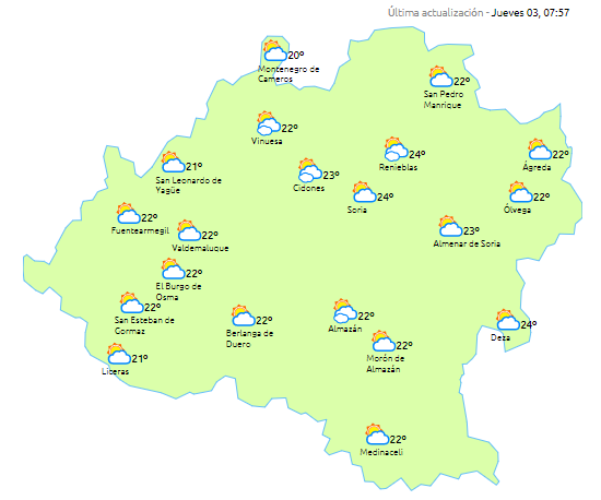 Jueves de notable amplitud térmica en Soria