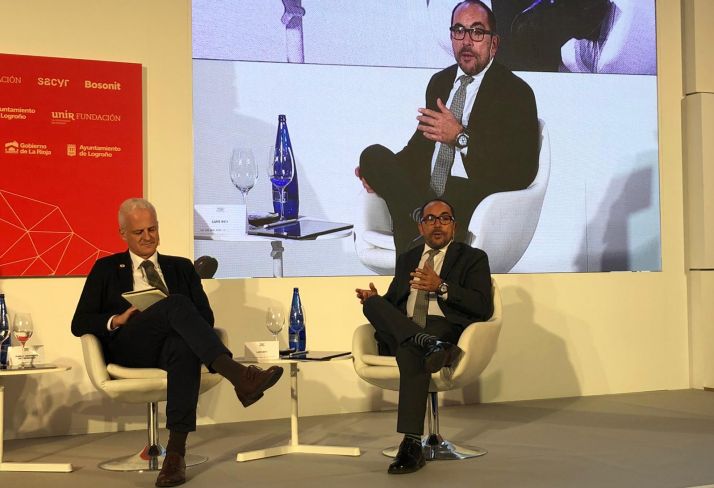 Intervención del teniente alcalde, Luis Rey, en la capital riojana. /Ayto.