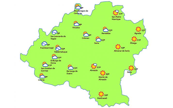 Previsión a las 13:00 horas. /eltiempo.es