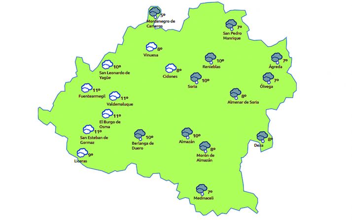 Previsión a las 14:00 horas. /eltiempo.es