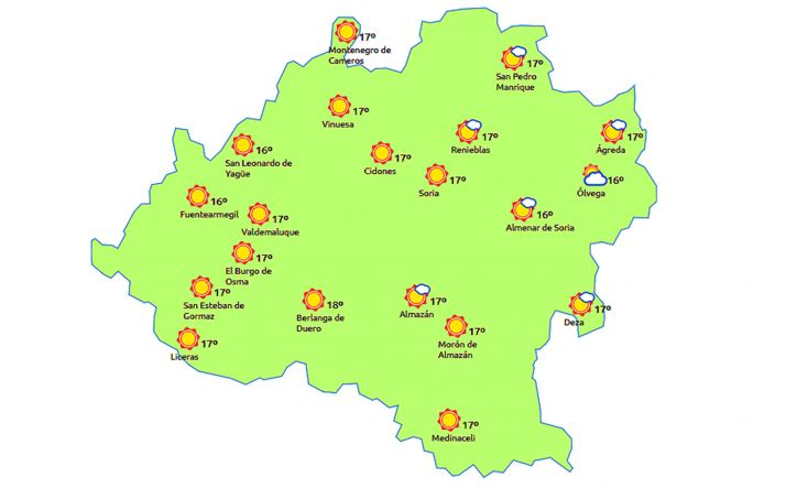Pronóstico a las 14:00 horas. /eltiempo.es