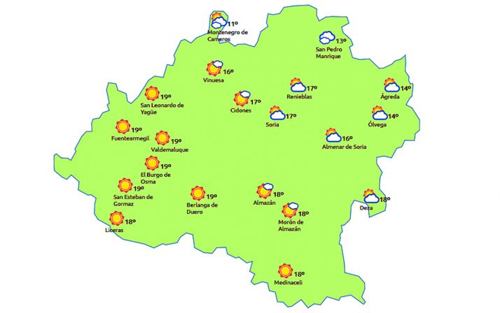 Pronóstico a las 13:00 horas. /eltiempo.es