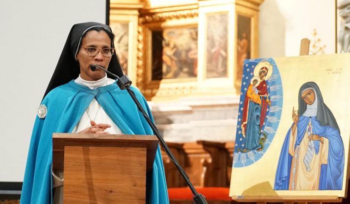 Sor Vianney en el templo parroquial de Los Milagros el Domingo de Resurrección. /DOS