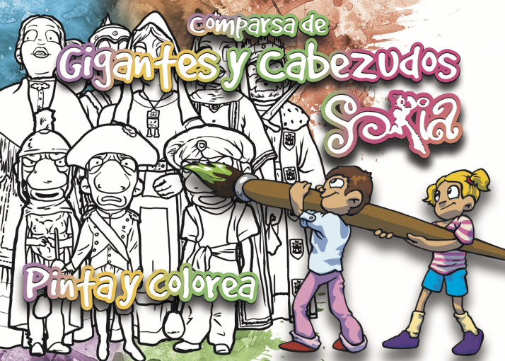  El Ayuntamiento edita recortables y juegos de pintar para repartir durante los desfiles de los gigantes y cabezudos.