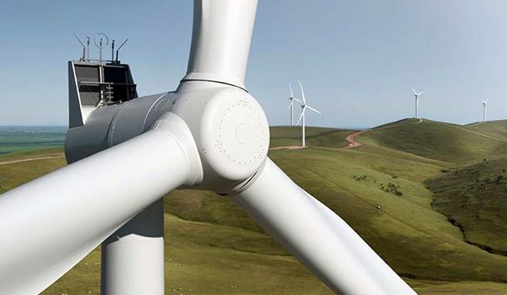 Un parque eólico con aerogeneradores de la compañía. 