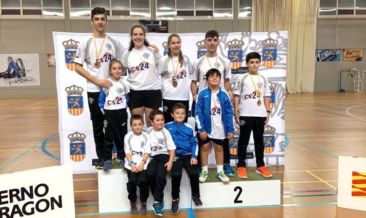 Volantistas sorianos en un torneo en Alfajarín. 