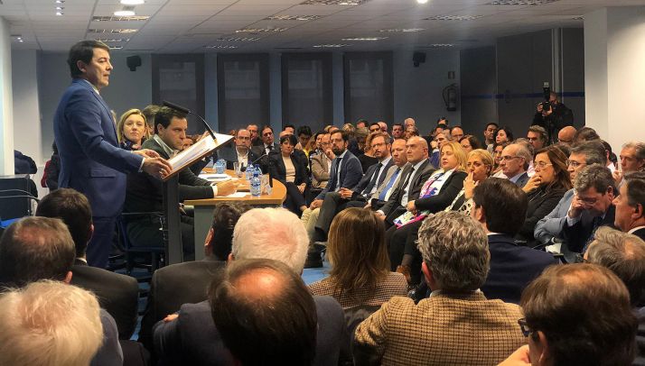 Imagen de la junta directiva del PP regional este lunes. 