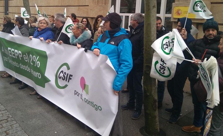 Una imagen de la concentración de este jueves. 