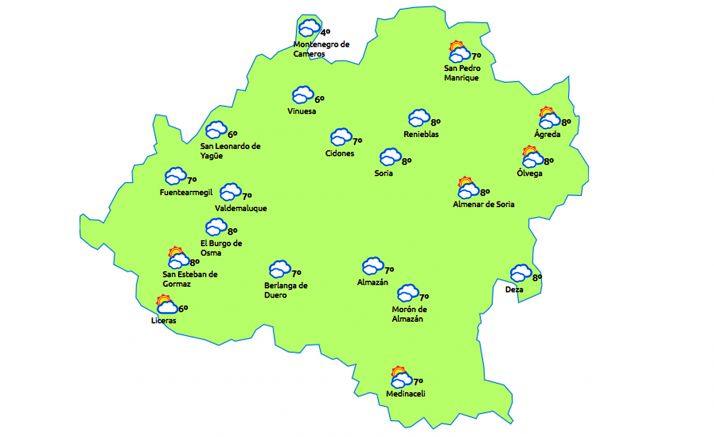 Pronóstico a las 14:00 horas. /eltiempo.es