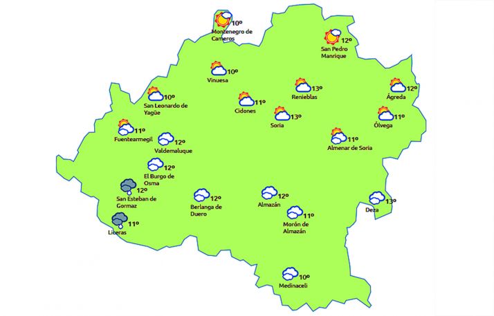 El pronóstico a las 15:00 horas. /eltiempo.es