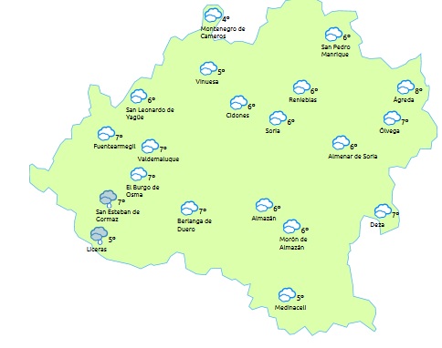 Cubierto y lluvias débiles por la mañana este sábado