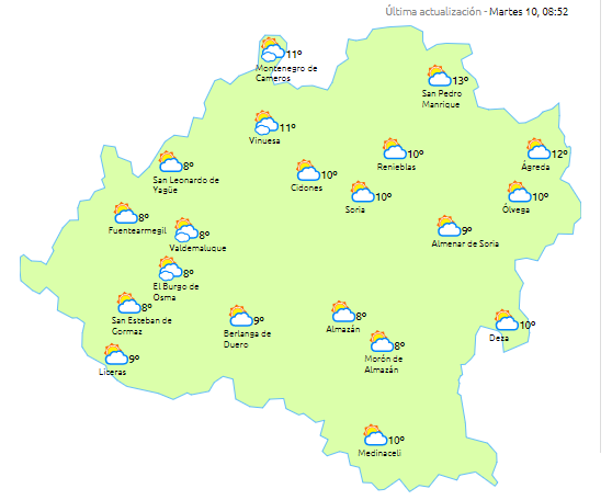 Ligera subida de las máximas para la vuelta a la rutina