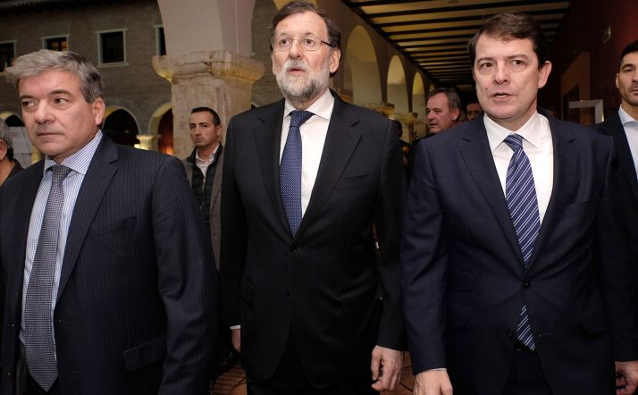 Mañueco (dcha.) y Rajoy este viernes en Valladolid. /Jta.