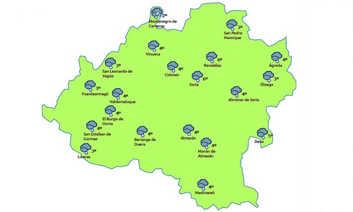 Previsión a las 13:00 horas. /eltiempo.es