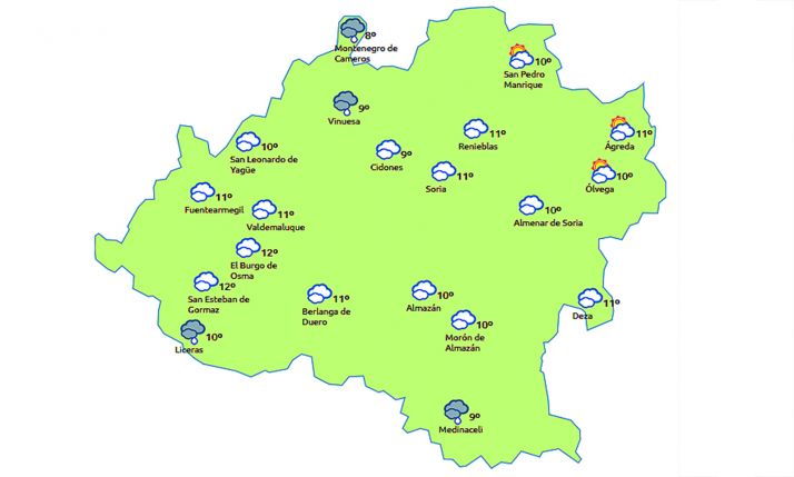 El pronóstico a las 15:00 horas. /eltiempo.es