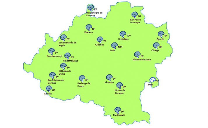 Previsión a las 14:00 horas. /eltiempo.es