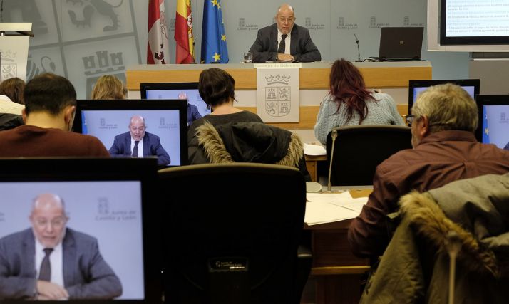 El vicepresidente y portavoz de la Junta, Francisco Igea, hoy en rueda informativa. 