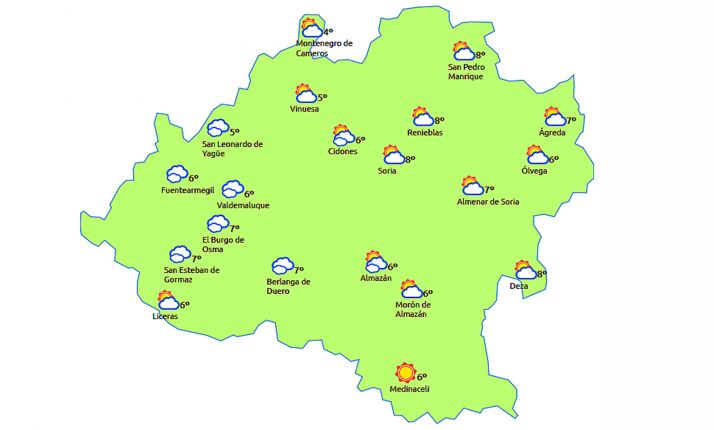 Previsión a las 14:00 horas. /eltiempo.es