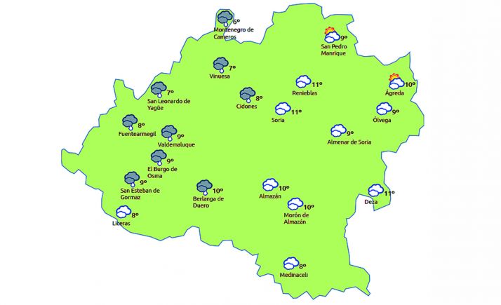 Previsión a las 15:00 horas. /eltiempo.es