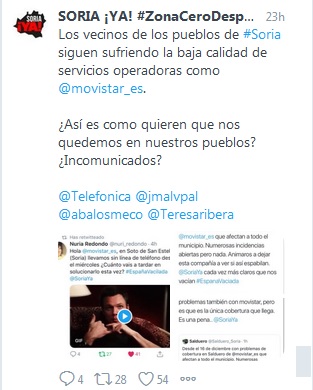 Quejas en Montenegro, Espejón o Salduero por la deficiente cobertura móvil