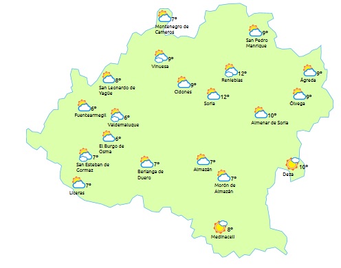 Heladas más intensas y máximas en ascenso ligero