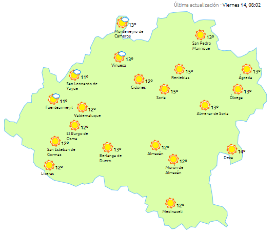 Ligera subida de las temperaturas para este viernes