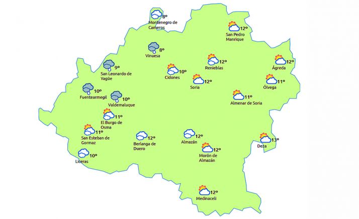 Previsión a las 14:00 horas. /eltiempo.es