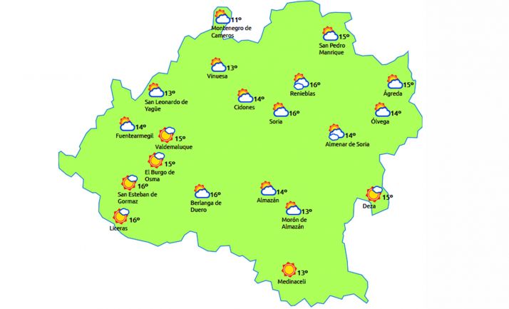 El pronóstico a las 14:00 horas. /eltiempo.es
