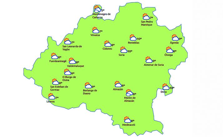 Pronóstico para las 14:00 horas. /eltiempo.es