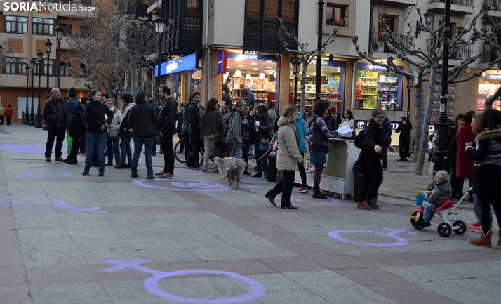 Una concentración feminista en la actual plaza de San Esteban. /SN