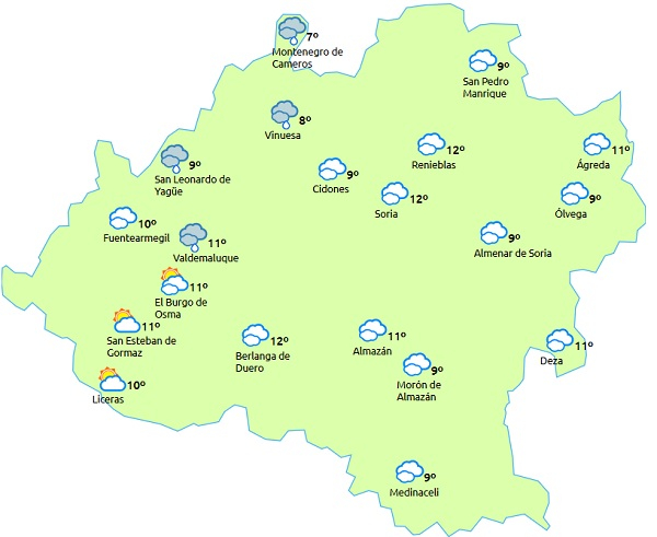 Cielos nublados y rachas de viento fuertes