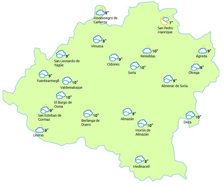 Cielos parcialmente nublados con una ligera mejora de las temperaturas