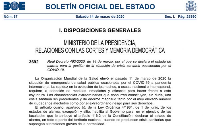 Portada de la edición especial del BOE