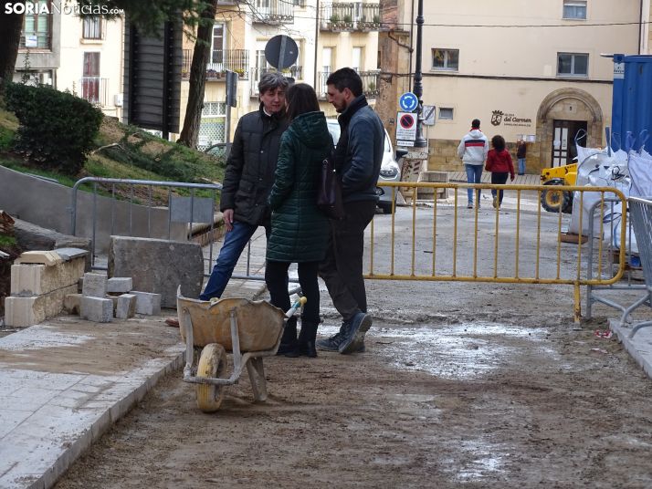 Las obras en el entorno de los Condes de Gómara mejorarán la accesibilidad y conexión con el Casco Viejo 
