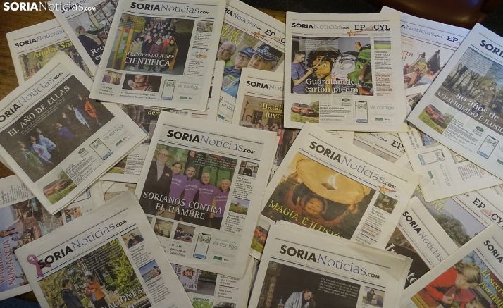Ejemplares de la edición en papel de Soria Noticias. /SN