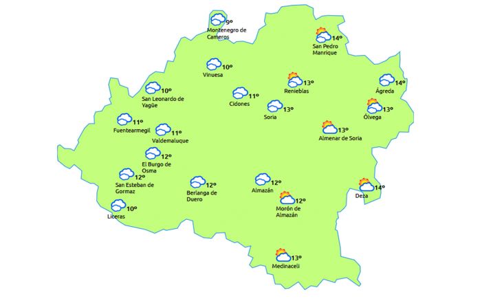 El pronóstico a las 15:00 horas. /eltiempo.es